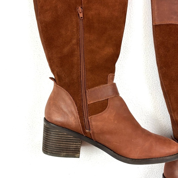 Lucky Brand Caramel Leather Kailan Knee-High Women's Riding Boots Size 9.5 - Picture 8 of 14